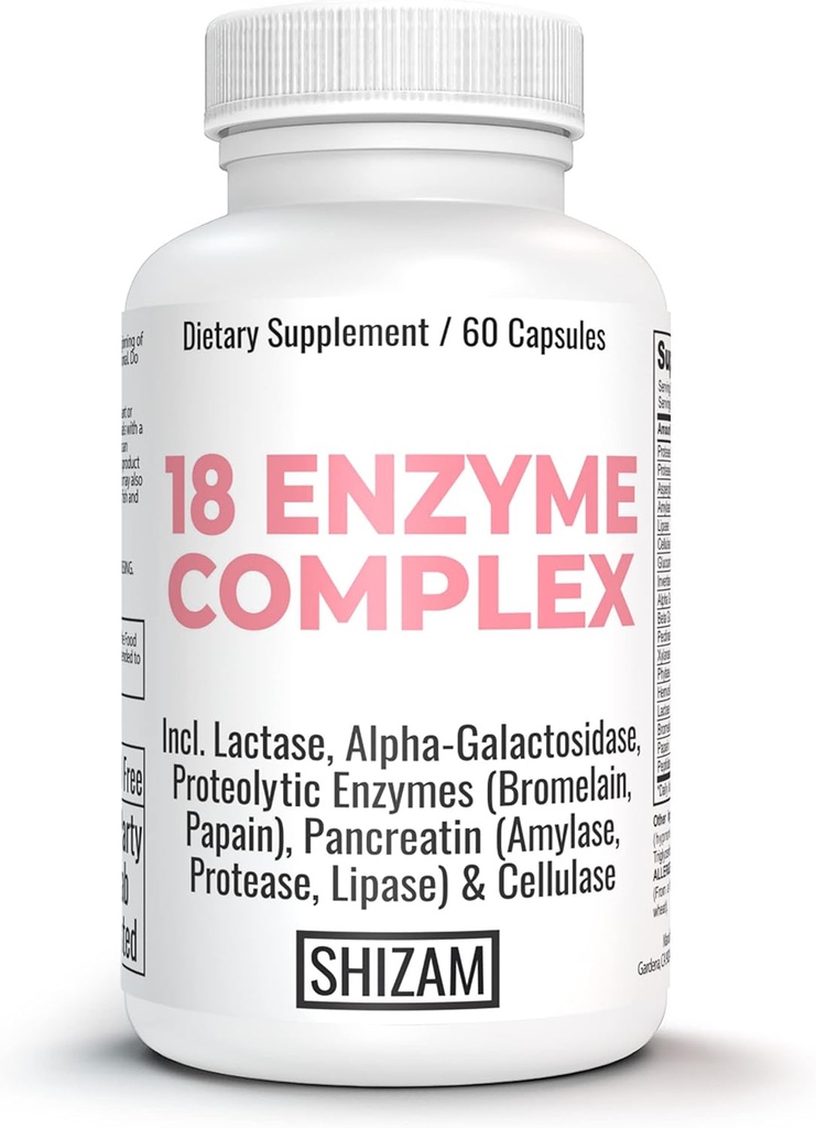 IBS Postbiotice Enzime digestive w Lactoză Alfa-Galactozidază Pancreatic Amilază Lipază Protează Celulază Bromelain Papain 