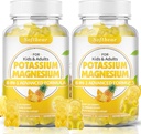 urs moale Gume de potasiu pentru adulți, supliment de magneziu de potasiu fără zahăr cu vitamina B6 CoQ10 pentru cramps musculare Ananas aroma Vegan 120 Gummie
