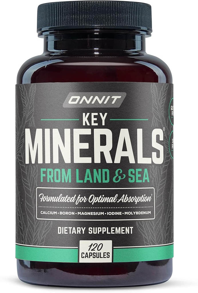Minerale cheie onnit: calciu, magneziu, molibden și supliment de iod (120ct)