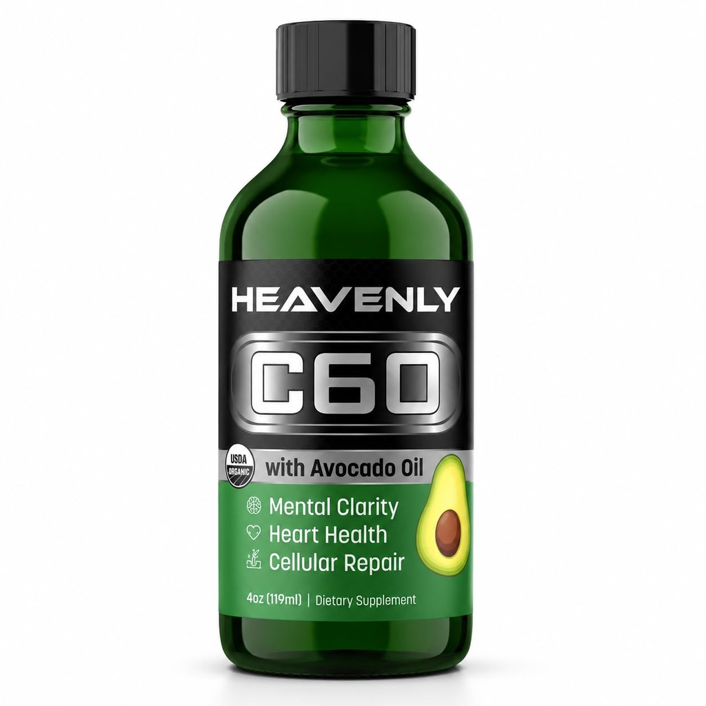 HNP Labs C60 Avocado Ulei Cold presat Organic - Boost Energy, Clarity mentala, Incet imbatranire naturala si performanta - 99.99% Sublimated C60 Statele Unite ale Americii made Organic Avocado Oil 