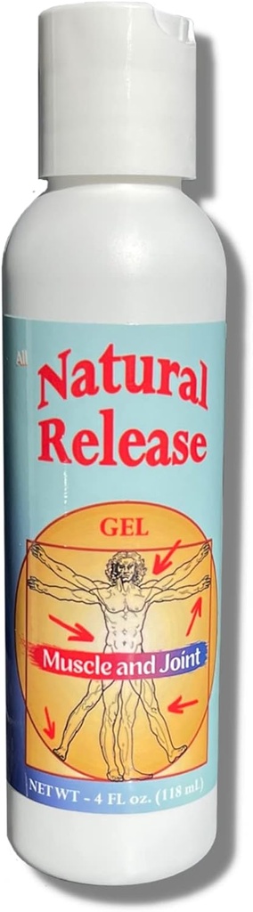 Natural Release Muscle & Joint Gel pentru oameni - Ajutor pentru Sore Back, Genunchii, Hips, Stresul muscular, Crampe de noapte, Dureri, Stranguri, Discomfort - Acționare rapidă, Mentol gratuit (4 oz)