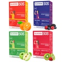 Glucoză SOS Pachete de glucoză cu dextroză naturală, absorbţie rapidă care se dizolvă instantaneu în gură fără apă necesară, 4 arome Varietate 24 Serviri