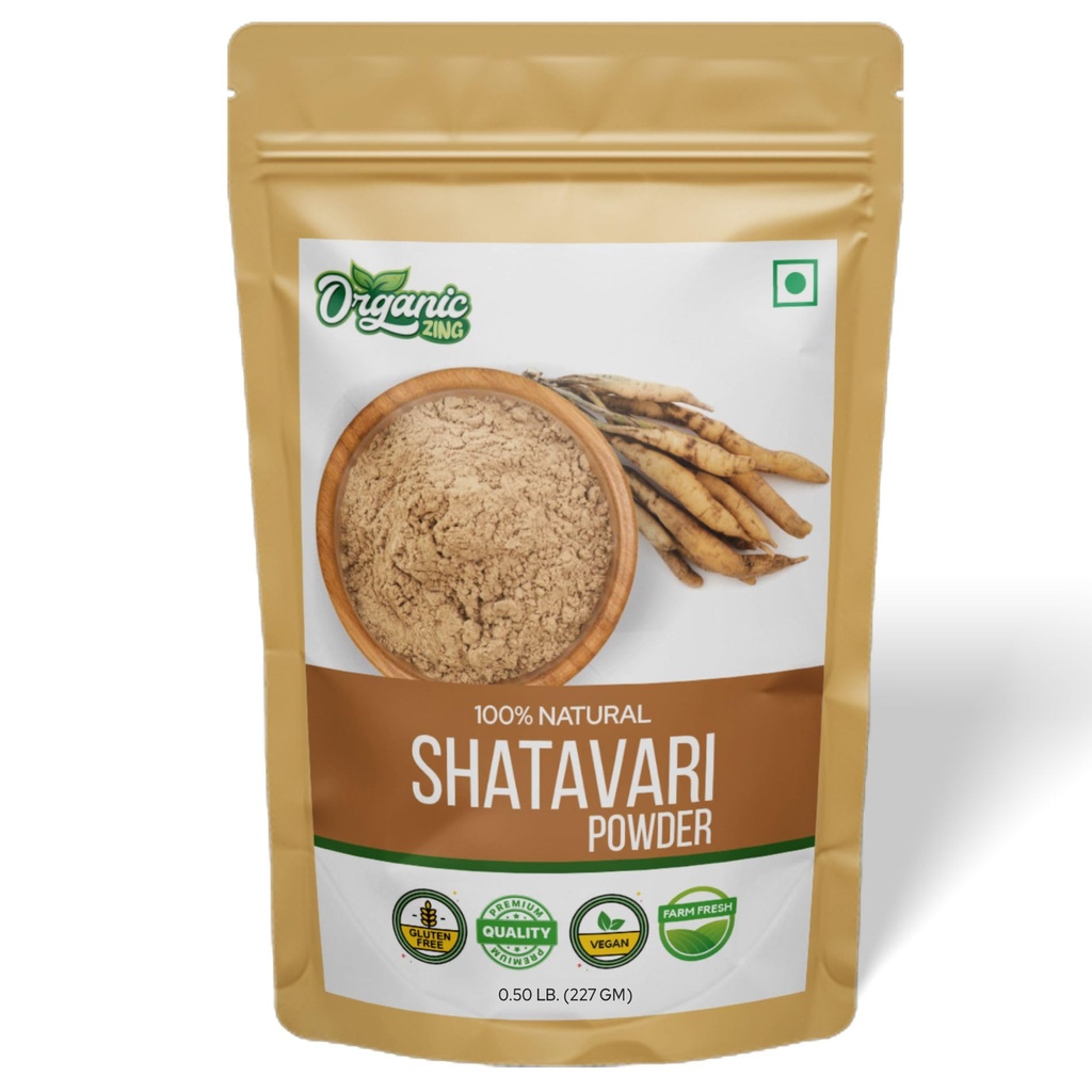 ORGANIC ZING Shatavari Extract de pulbere din racemosus spinos benefic pentru sanatatea femeii- 8 oz (227 gm) Pachet de 1