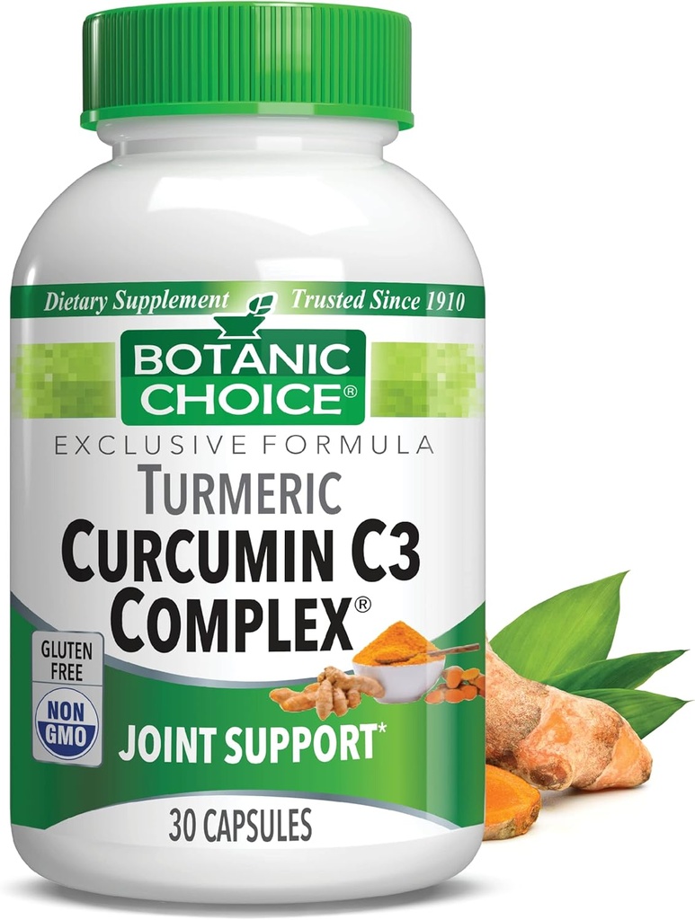Alegerea botanică Curcumin C3 Complex cu Bioperine - supliment zilnic adult - 30 pastile