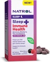 Natrol Sleep + Immune Health Melatonin 6mg cu Elderberry, zinc și vitamina D, Supliment alimentar pentru somn odihnitor și suport imunitar, 60 de comprimate mixte de dizolvare rapidă Berry-Flavored, 60 de zile de aprovizionare