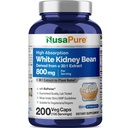 NusaPure White Rinichi fasole 30:1 Extract, 800 mg echivalent cu 24.000 mg 200 Vegan capsule - Bioperine - (Vegan, Non-GMO)