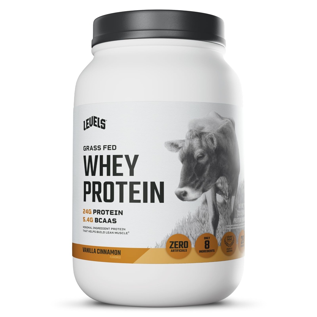 Nivele Grass Pudră de proteine Fed Whey, Nu Artificiale, 24G de proteine, Vanilla Scorțișoară, 2LB