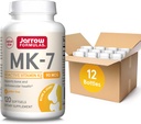 Jarrow Formulas MK-7 90mcg-Bioactive Form of VIT K2-120 Servings (Softgels)-for Bone & CV Health-VIT K2 MK-7 Dieter Supp-K2 VIT Supp MK-7-Gluten Free,12 Pack