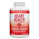 Heart Health Essential Omega 3 Fish Oil with Vitamin E - High Potence Omega 3 Fish Oil Supplement with EPA & DHA - Burpless Softgels from Sardines & Anchovies - Non-GMO, Gluten Free - 60 Servings