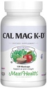Maxi Health Bărbaţi şi femei 500 mg Supliment de calciu cu vitamina D3 (2000 UI), magneziu (250 mg) şi vitamina K2 (150 mcg) - Oase, dinţi şi suport comun - 120 capsule