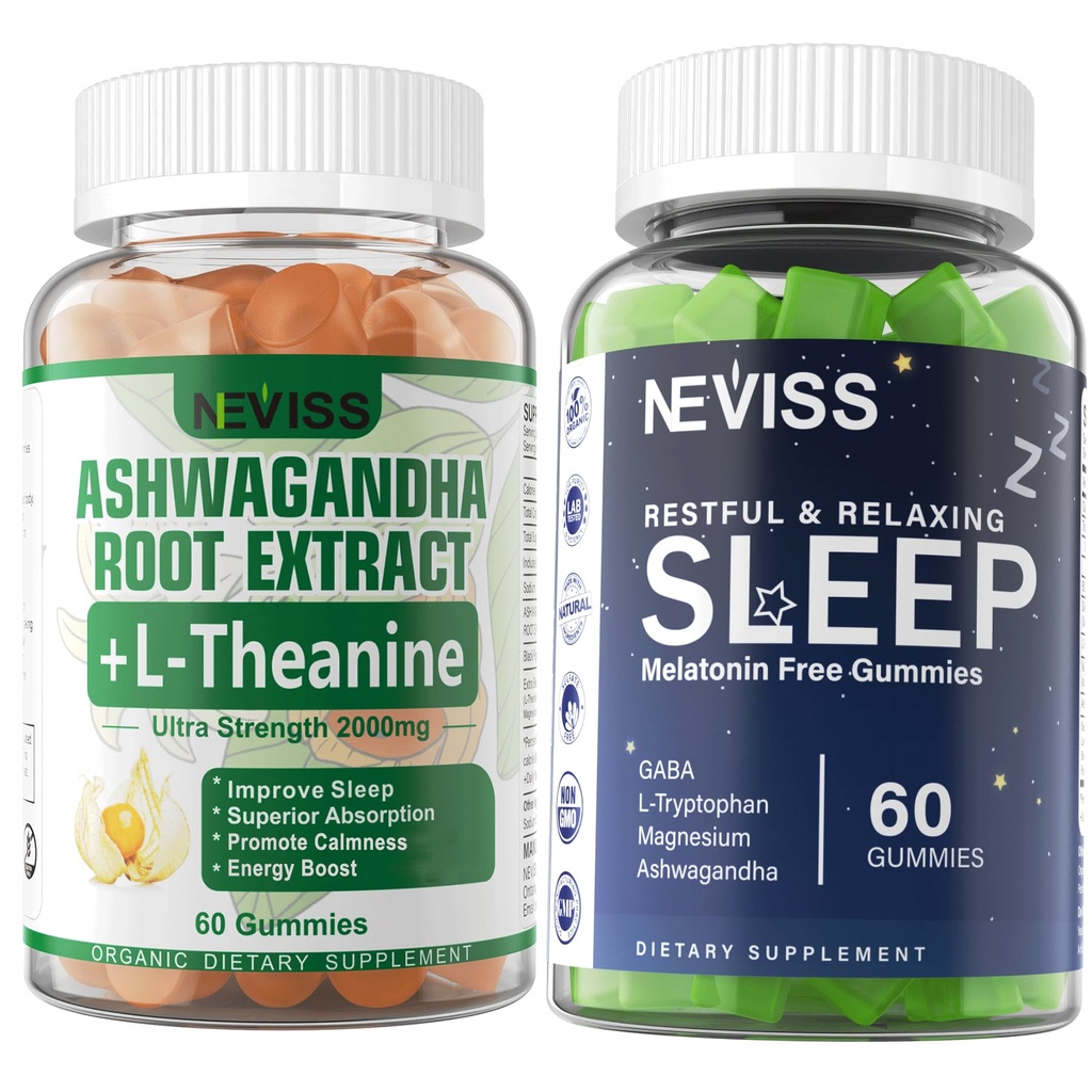 NEVASS Melatonina Gummies de somn gratuit + Ashwagandha Gumies 2000mg