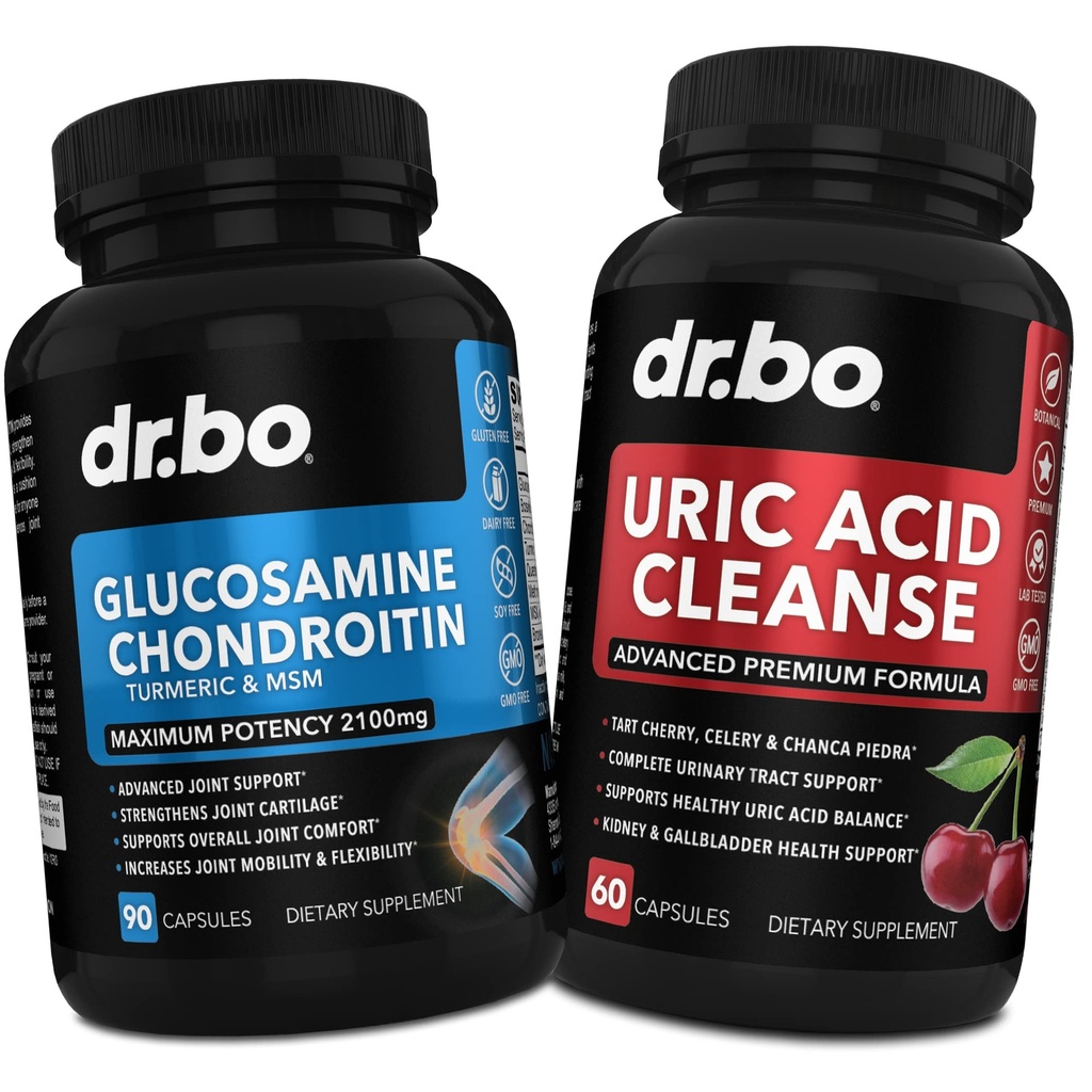 DR. BO Glucosamină Chondroitin Turmeric MSM - Uric Acid Cleanse Supplement