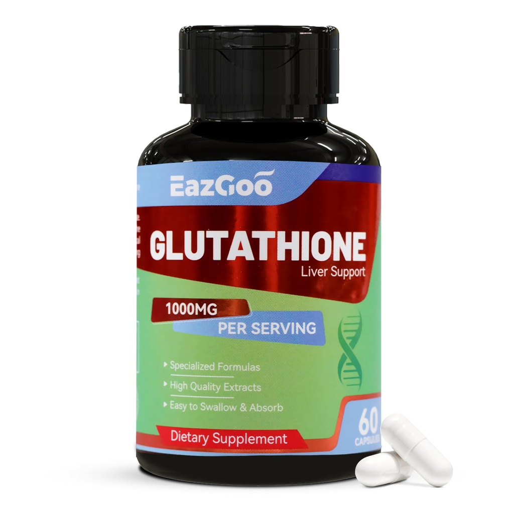 Suplimentul de glutatione 1000 mg Antioxidant - Formula Vegan Premium pentru Suport Imun, Skin Brightening & Detox hepatic 