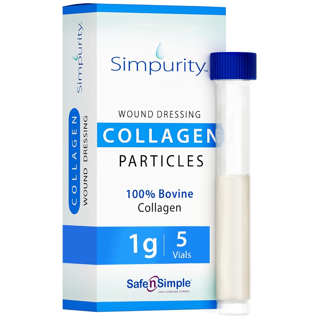 Colagen pudrat Dressing - Cutie cu flacon cu pulbere 1g, 5 Pachet - Supliment de vindecare a rănilor în flacoane - Vindecare Colagen dressing pentru răni - Suplimente de vindecare Colagen Colagen