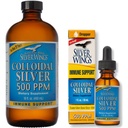 Natural Path Aripi de Aripi de Argint - Argint coloidal 500 ppm (16 fl.oz / 480 ml) Plus Argint coloidal 500 ppm (1 fl.oz / 30 ml)