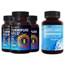 BioEmblem Triple Magneziu Complex și BioEmblem Curcumin Turmeric cu Studiat clinic TurmiPure - Suport comun, Inflamație sănătoasă Suplimente Turmerice