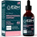 E2H Suplimentul pentru alaptare si suport pentru alaptare - Suplimentul pentru alaptare lichida - contine Schinduf, Mulgemi de lapte, Fennel si mai mult - Fara alcool - Vegan - 2 Fl Oz