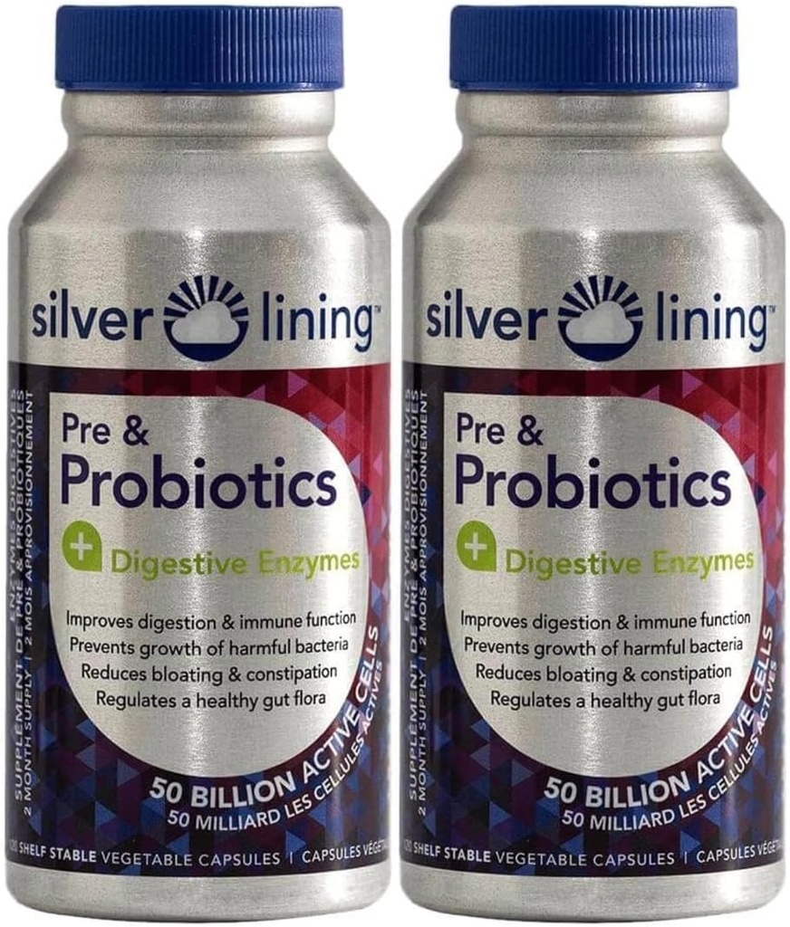 Lining de argint Pre & Probiotice + Enzime digestive 