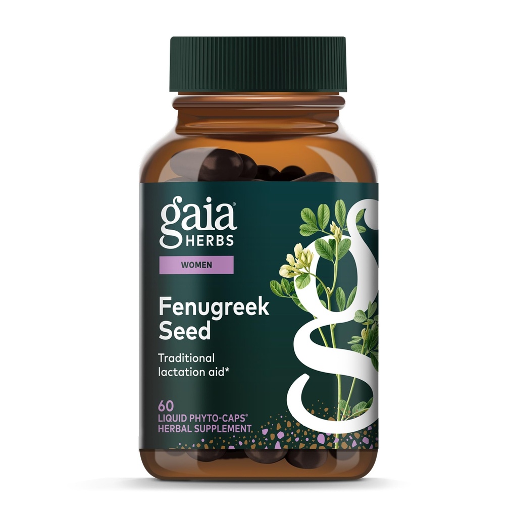Gaia Herbs Schinduf Seed - Ajuta la sustinerea sanatoasa Alăptarea si Productia de lapte matern* - Made with Organic Fenugreek Seeds - 60 Vegan lichid Fito-Capsules (Până la 15 zile de aprovizionare)