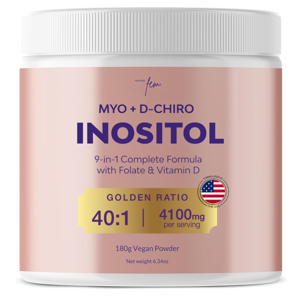 QSTA Myo-Inositol & D-Chiro Inositol Supliment pentru femei 4100 mg (40:1 Ratio)  Inositol pulbere Supliment pentru echilibru hormon