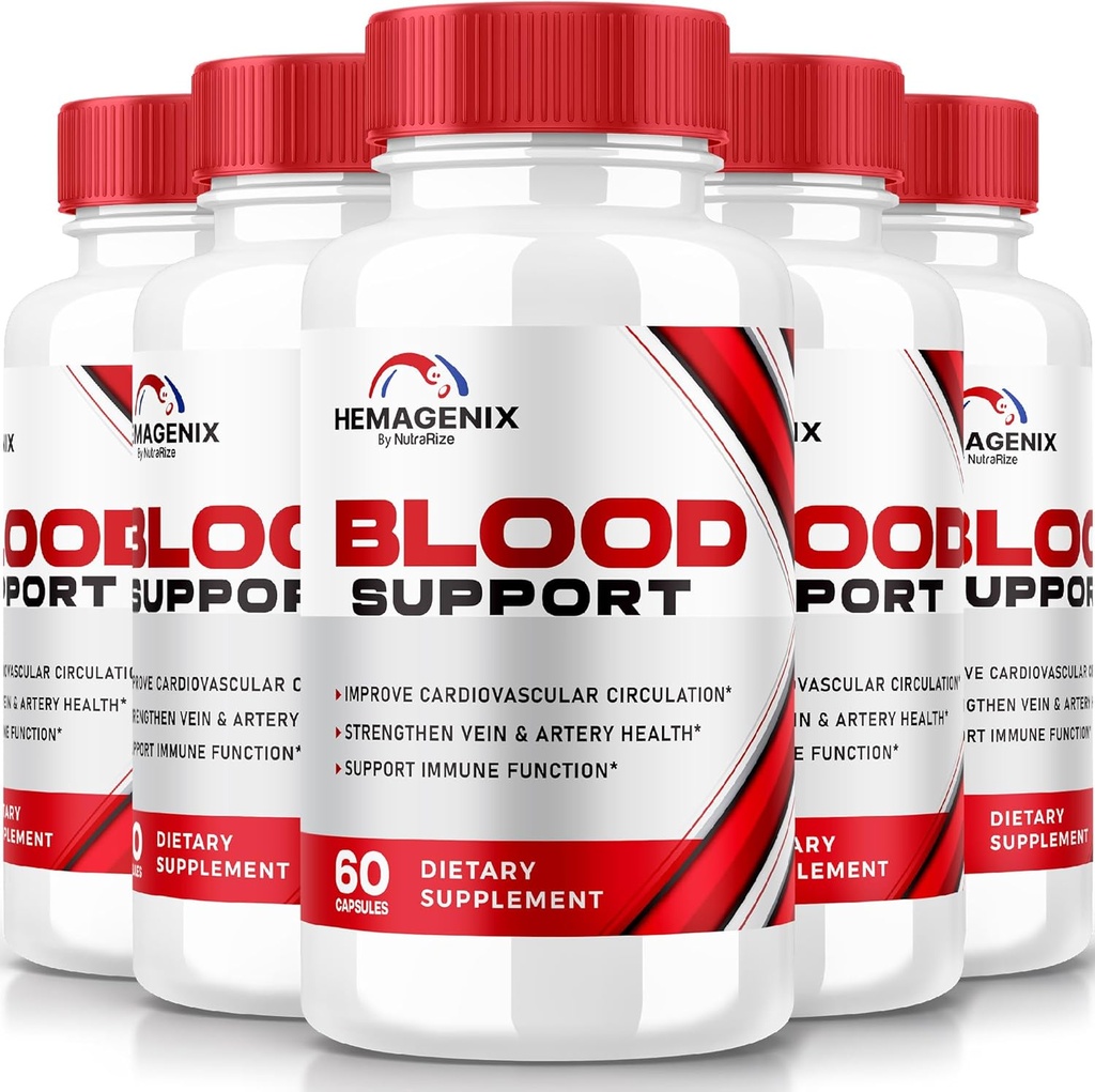 (5 ambalaj) Capsule Hemagenix, Hemagenix Advanced Blood Support Formula, Toate Suplimentele naturale pentru a menține niveluri sănătoase, Pastile de putere suplimentară pentru wellness generală, Recenzii oficiale (300 capsule)