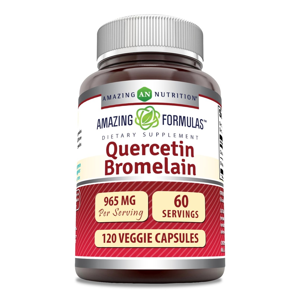 Amazing Formulas Querbetin 800mg cu Bromelain 165mg, 120 Veggie capsule Supliment 