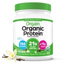 Orgain Organic Vegan Pulbere de proteine, Vanilla Bean - 21g Proteina pe bază de plante, 4g Fibră prebiotică, Nu Ingrediente de lactoză, Fără adaos de zahăr, Non-GMO, Pentru Shakes & Smoothies, 1.02 lb (Packing May Vary)