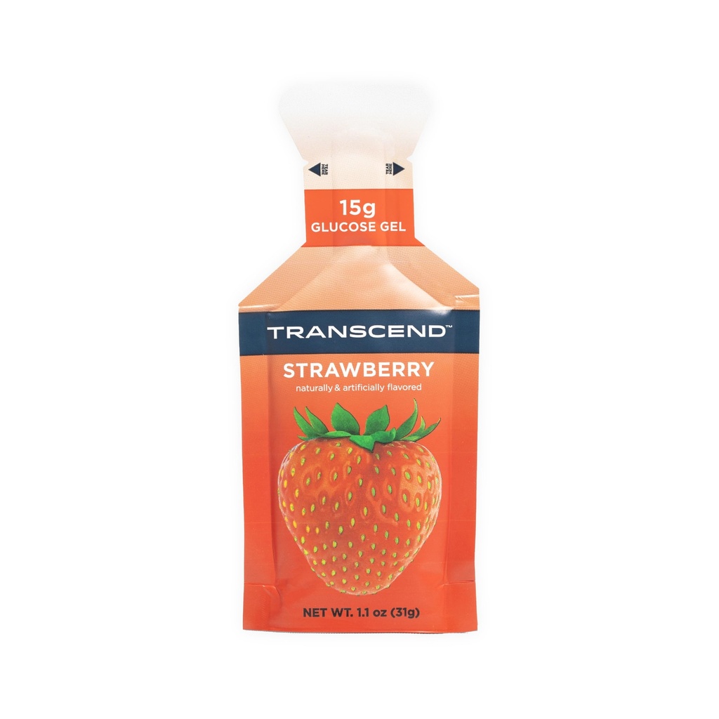Transcend Foods Căpșuni Gel (1.1 oz, Pachet de 38) Carburator cu acțiune rapidă Gel Căpșuni Aromă de căpșuni 