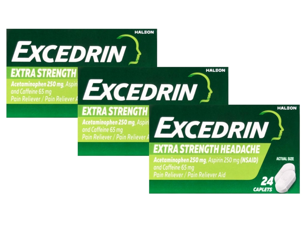 Excedrin Extra Force - 24 Caplete, ambalaj de 3