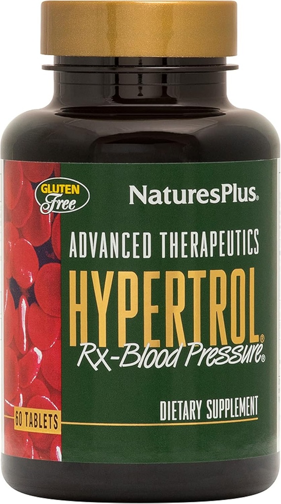 Naturi Plus Terapice avansate Hipertrol Rx Tensiunea arterială - 60 comprimate vegetariene - Magneziu & Crom Supliment cu plante botanice - Gluten-free - 30 Serviri