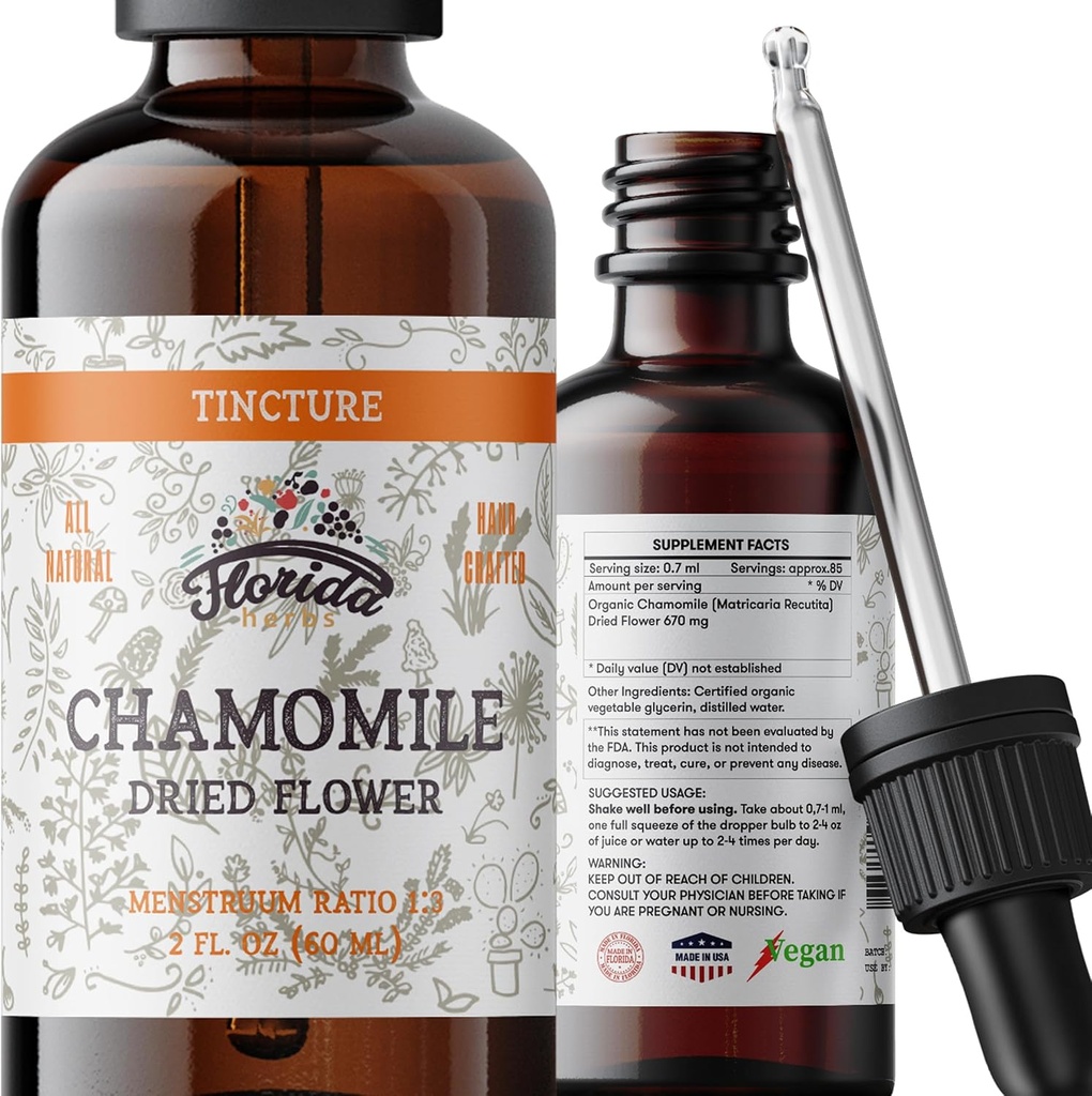 Mușețel Tinctură, Extract de mușețel organic (Matricaria Recutita) Flori