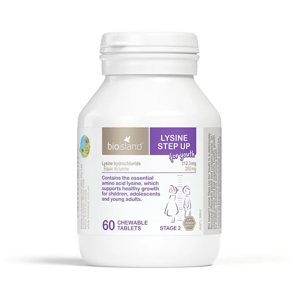 Bio Island Lysine Pasul în sus pentru tineret 60 comprimate masticabile