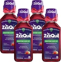 ZzzQuil, Lichid de dormit pe timp de noapte, 50 mg HCl difenhidramină, nr.1 Brand de somn-aid, aroma de vanilie calmantă de cireșe, non-habită, 12 FL OZ (Pachet de 4)