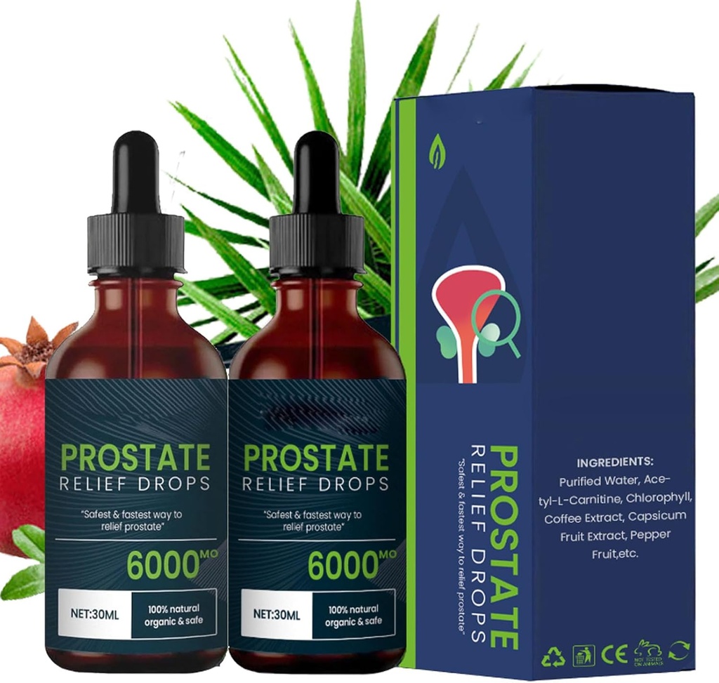 Drops de tratament prostată - picături de relief de prostată, picături naturale de plante prostate (2 buc)