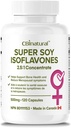 Soy Isoflavones 2.5:1 Extract 500mg (1250 mg echivalent), Suportă Femeie de Wellness, 120 Capsule Vegane, 4 luni de aprovizionare, non-GMO, Gluten gratuit