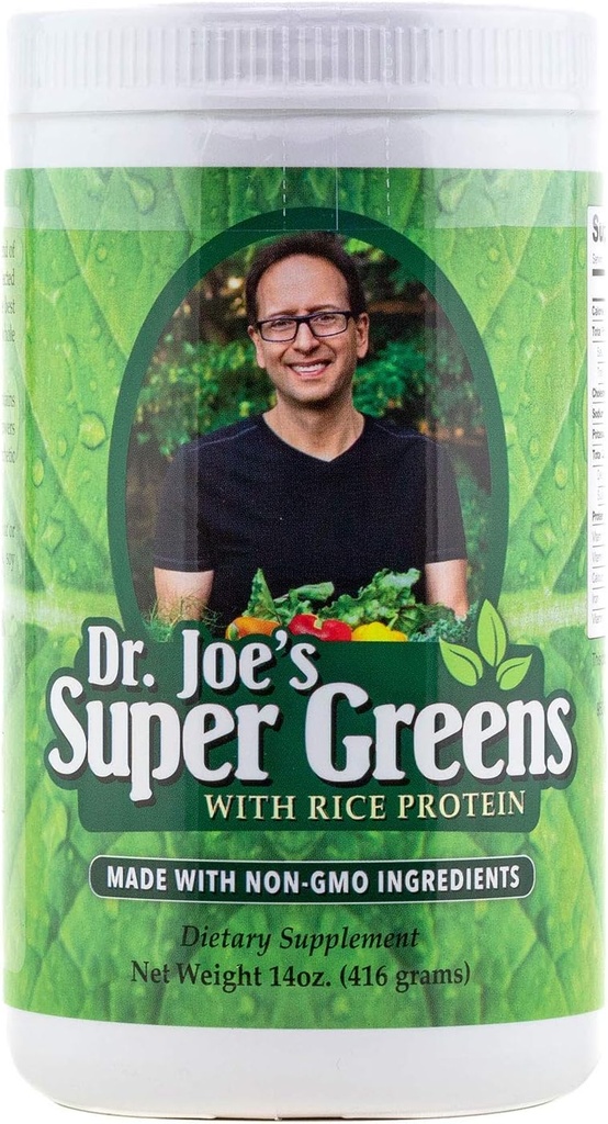 Dr. Joe's Super Greens - Vegan, Green, Superfood Powder cu proteine din orez