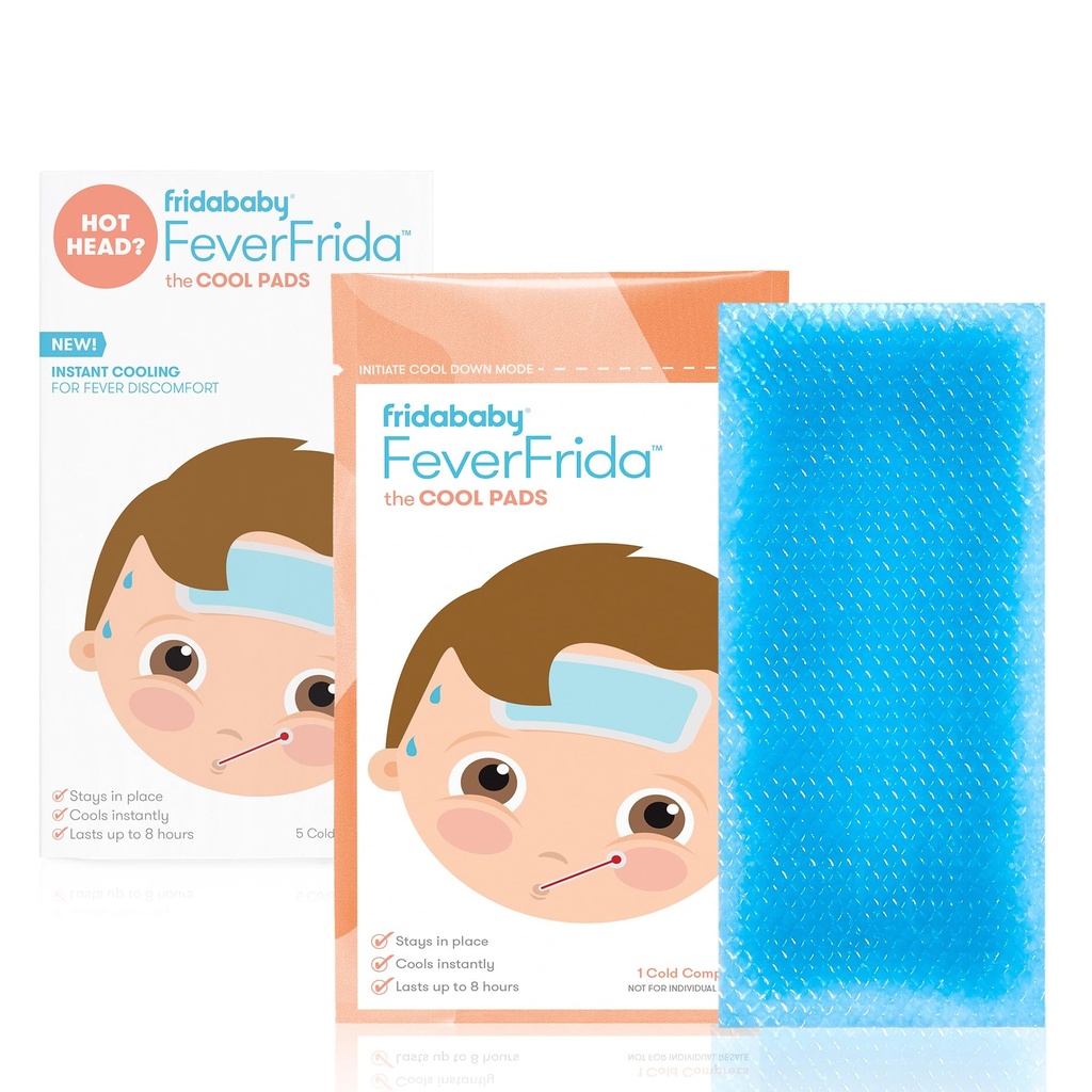 Frida Baby Cool Pads, Fever Patch pentru copii, Reducator de febră, Discomfort & Relief de cefalee, 5 Conte