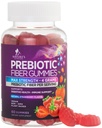 Gumiile de fibre pentru adulți, Daily 4g Gummy Fiber Supplement, Prebiotic Gummy Digestive Health Support - Plant based Soluble Fiber Chews, Prebiotics Supports Regularity & Digestion Non-GMO - 60 Gummies