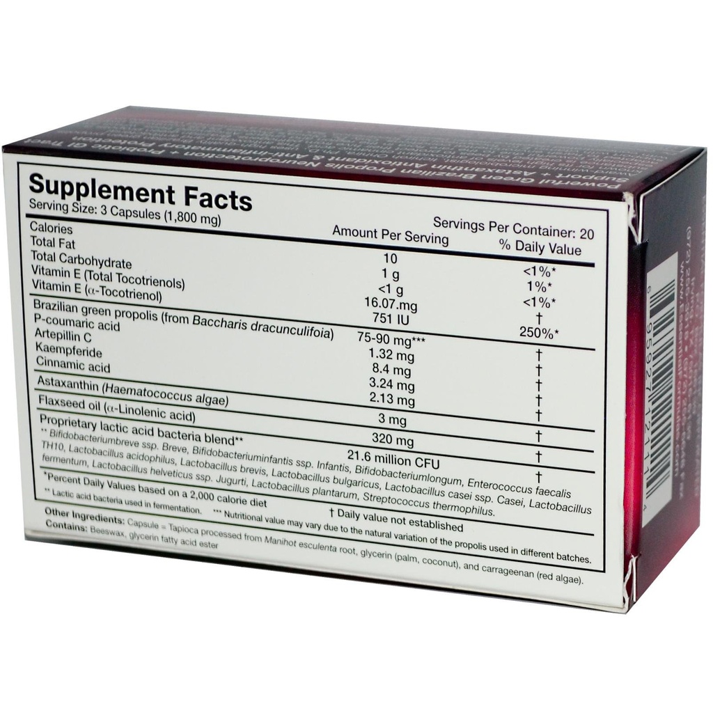 Propolis Plus 60 capsule cu propolis verde brazilian, extract probiotic și Astaxantină