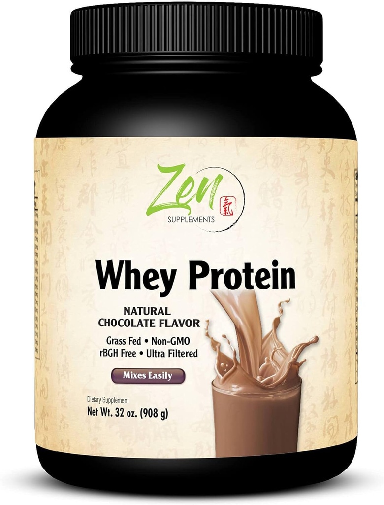 Suplimente Zen - Grass organice Fed Whey Proteina 19g Per Servire Keto prietenos - Ciocolata 32 Oz-Powder