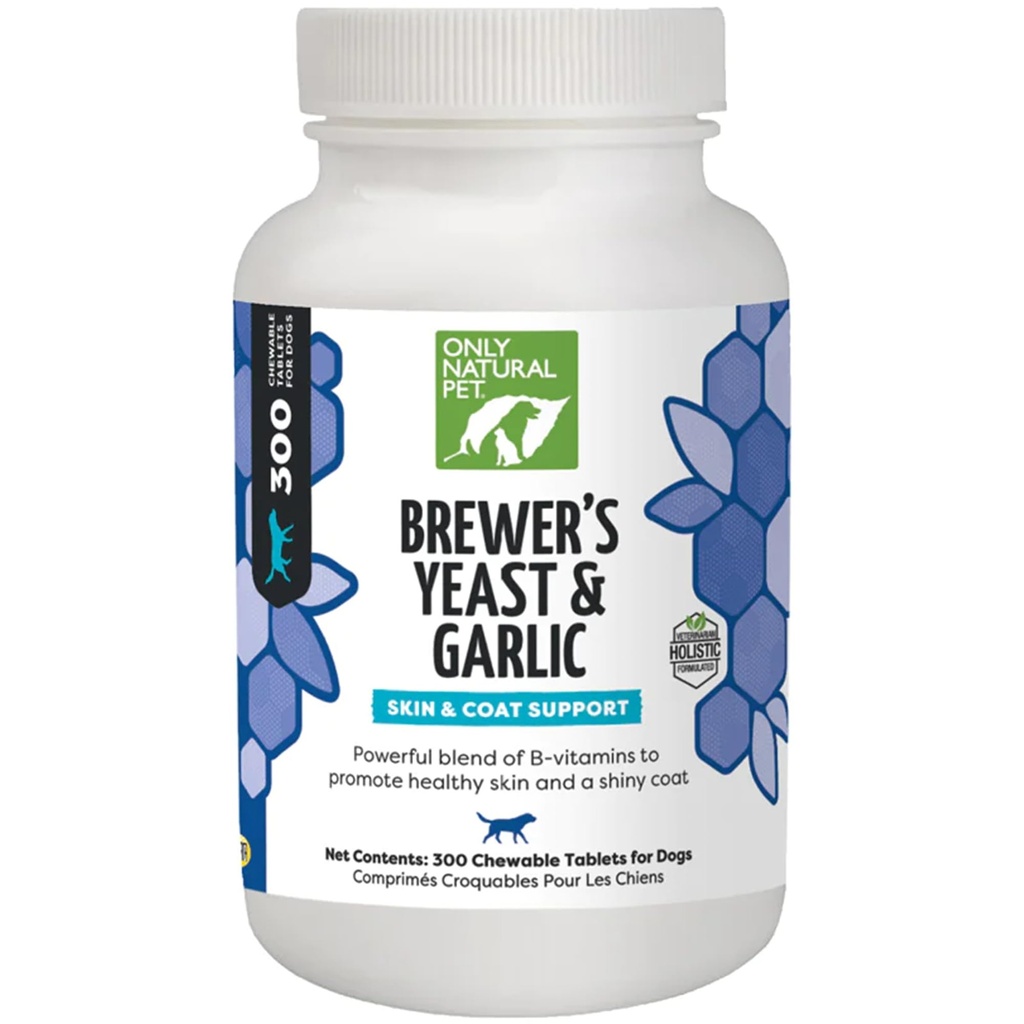 Numai naturale animale de companie Brewer lui Drojdie & Usturoi Chewables - toate-naturale Flea & Tick Prevenire pentru câini - Fortificat cu B vitamine - Promovează sănătos piele & haina - 300 comprimat conte