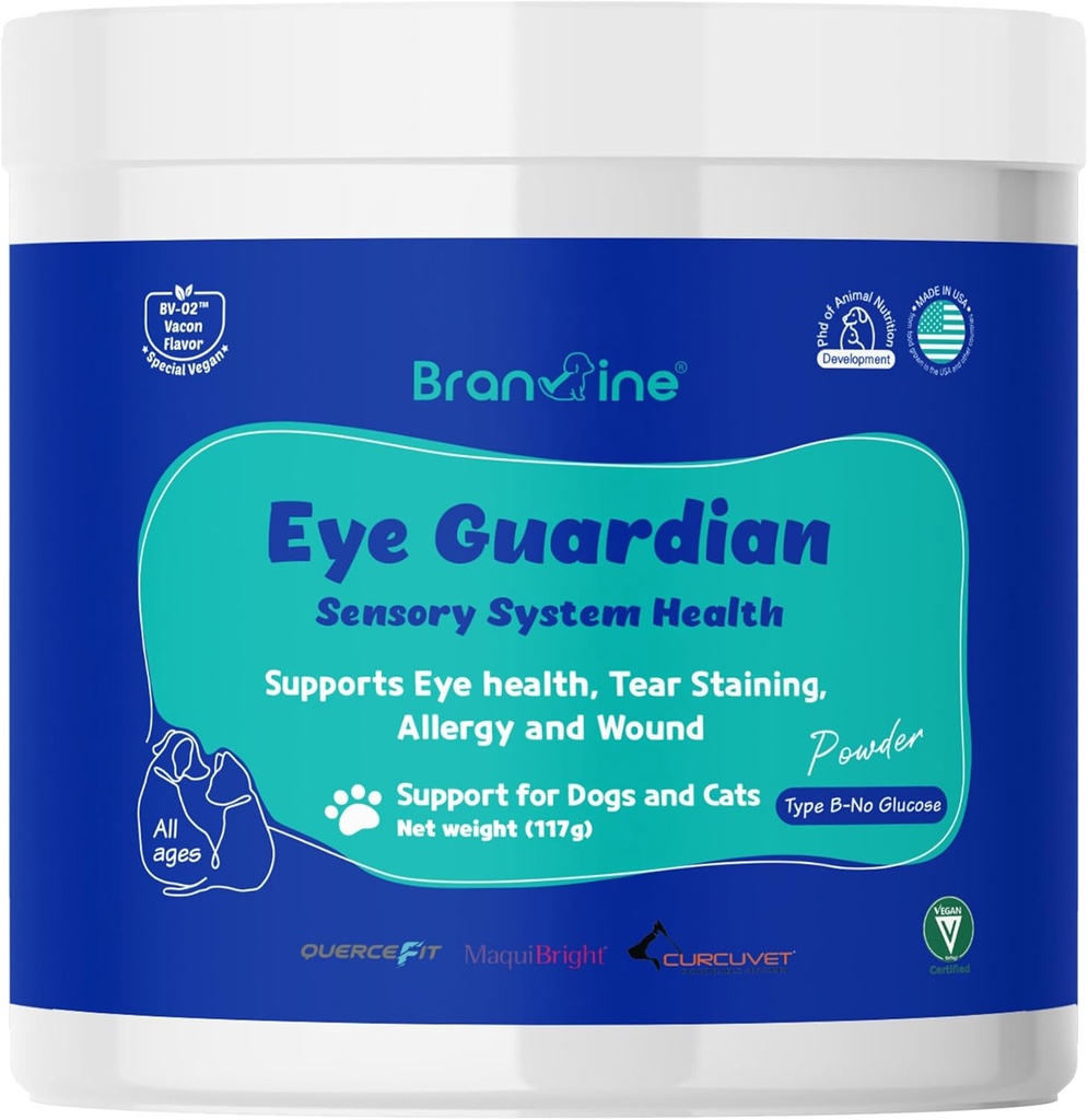 Eye Guardian pentru pisici și câini - susține sănătatea ochilor, Tear Staining, Alergia și Rănile (117g) cu MaquiBright (peste greutate)