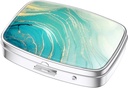 Nipichsha Pill Box, mini caz Pilula pentru Purse & Pocket, Cute Travel Medicine Organizator, Portable Medicine Container Holder to Hold Vitamine, Medicamente, Ulei de pește și Suplimente, Teal Marble