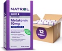 Natrol Advanced Sleep Melatonin 10mg, Supliment alimentar pentru somn odihnitor, Time Release Melatonin Tablets, 30 Time-Release Tablete, 30 zile de aprovizionare (Pachet de 12)