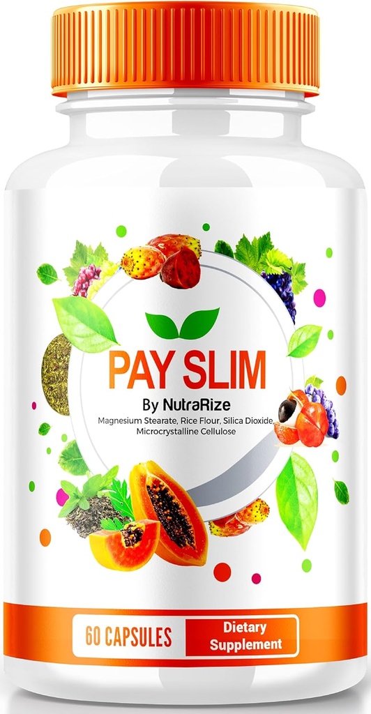 NutraRize Pay Slim Capsule, PaySlim All-Natural Supliment pentru pierderea in greutate sanatoasa, Formula Premium pentru a atinge organisme și obiective de fitness, Recenzii oficiale (60 capsule)