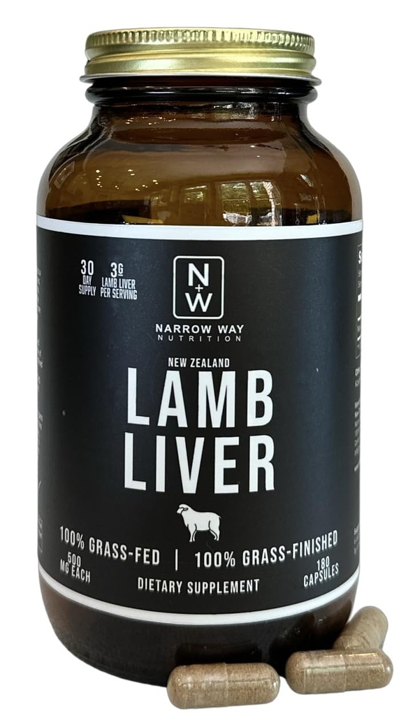Ficat de miel crescut regenerativ în Noua Zeelandă (180 capsule), 100% Grass-Fed & 100% Grass-Finished, 30 zile de aprovizionare la 6 Capsules Daily (capsulele de Gelatină bovină Kosher)