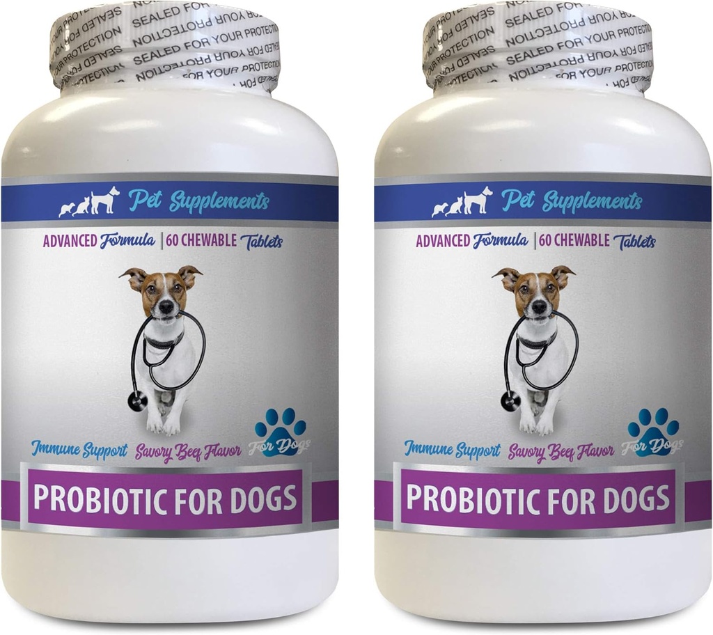 Dog Gut Restaurare - PROBIOTICS pentru câini - Sanatos Gut - Opreste diareea gazelor si respiratie proasta - Boost digestiv - enzime probiotice câine - 2 sticle (120 tratează)
