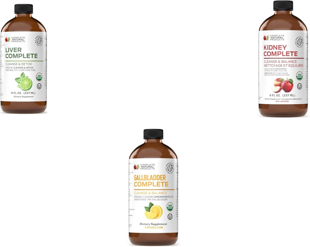 Produse naturale complete Ficat complet 8 oz, rinichi complet 8 oz si vezica biliara complet 8 oz Bundle