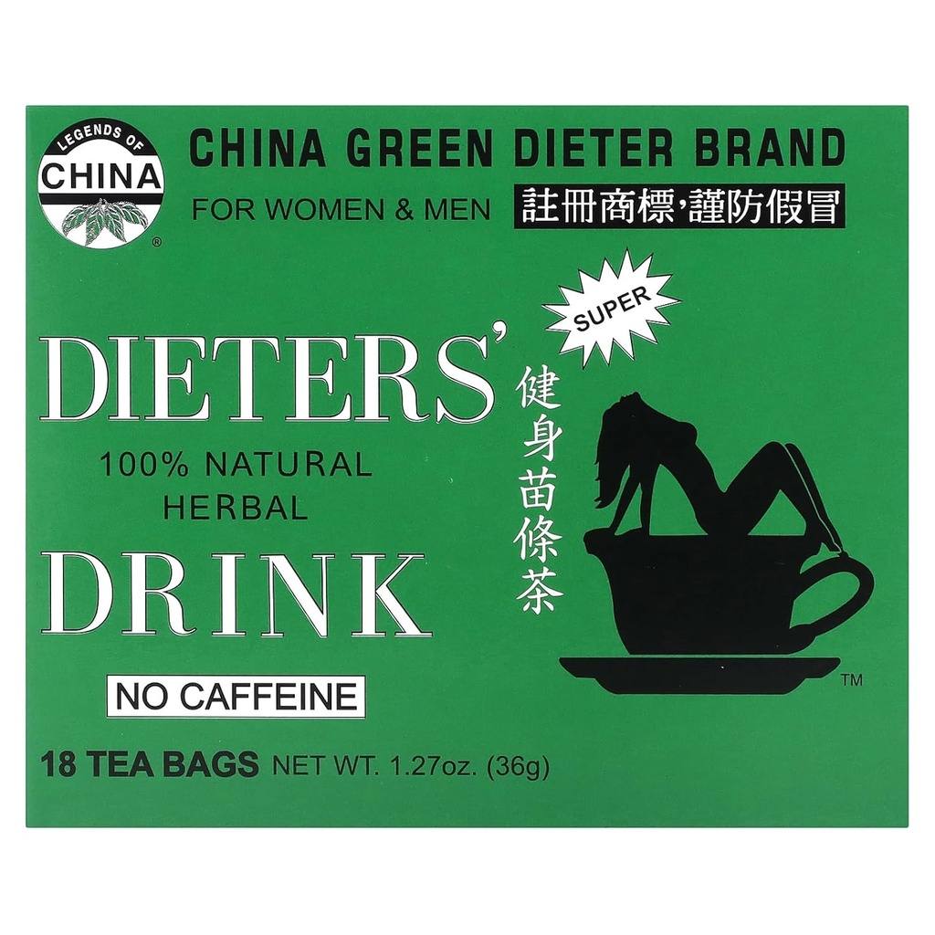 Unchiul Lee's Tea Dieters 100% Natural Herbal Drink, No Caffeine, 18 Tea Bags, 1.27 oz (36 g)