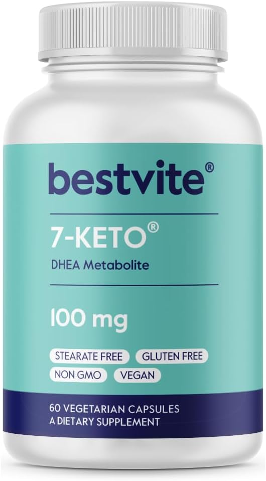 BESTVITE 7-Keto 100mg DHEA (60 capsule vegetariene) - Fără Stearete